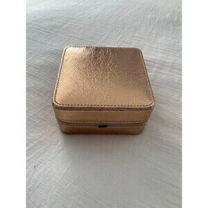 Gold  travel jewelry holder box